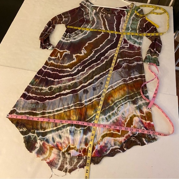 FP Free People We The Free Midi Tunic Dress Womens Small Geode Tie Dye Mesh Back - Picture 14 of 16